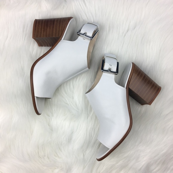 Zara Shoes - Zara leather white peep toe heeled sandal